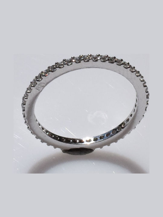 Bizoutaki Ring Small Wedding Band with Zircon made of Silver