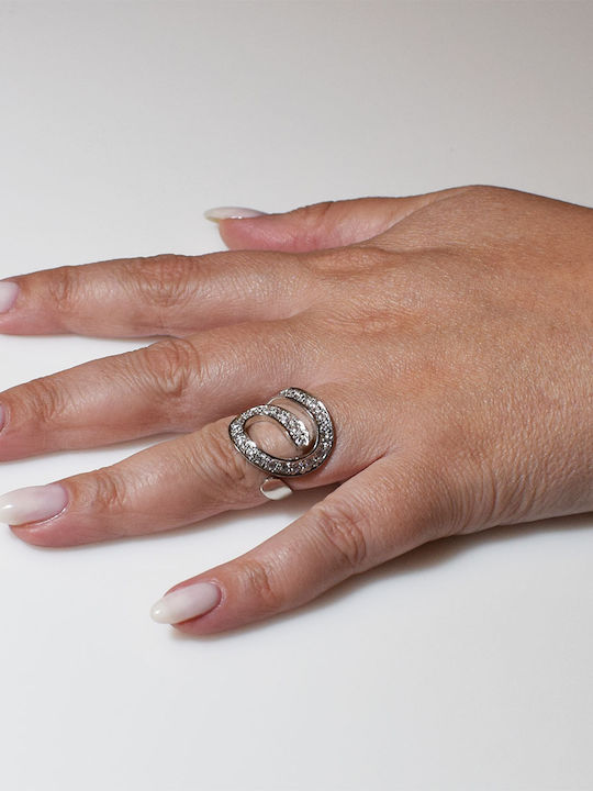 Bizoutaki Ring with Zircon made of Silver