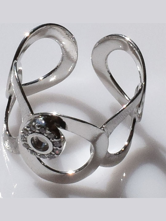 Bizoutaki Ring with Zircon made of Silver
