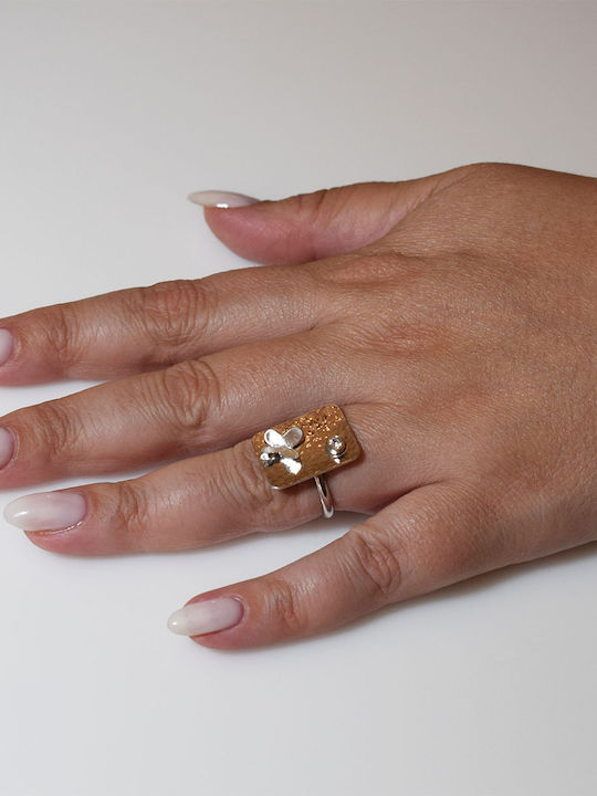 Bizoutaki Ring with Zircon made of Silver