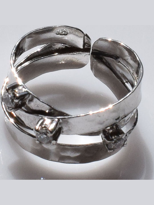 Bizoutaki Ring with Zircon made of Silver