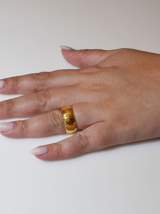 Bizoutaki Ring Small Wedding Band made of Silver Gold Plated