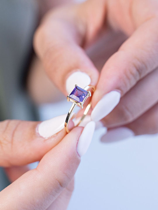 Kiriakos Gofas Ring with Stones made of Gold 14K