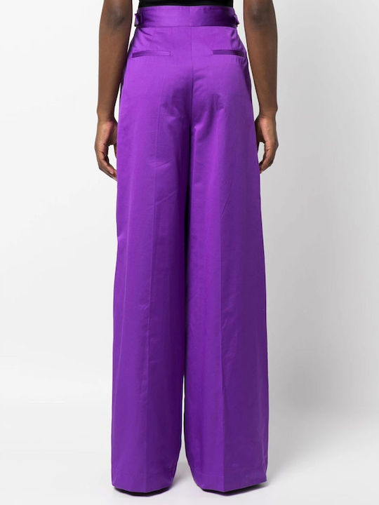 Pinko Women's High-waisted Fabric Trousers Purple