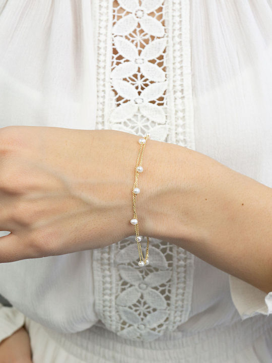 Kiriakos Gofas Bracelet Chain made of Gold 14K with Pearls