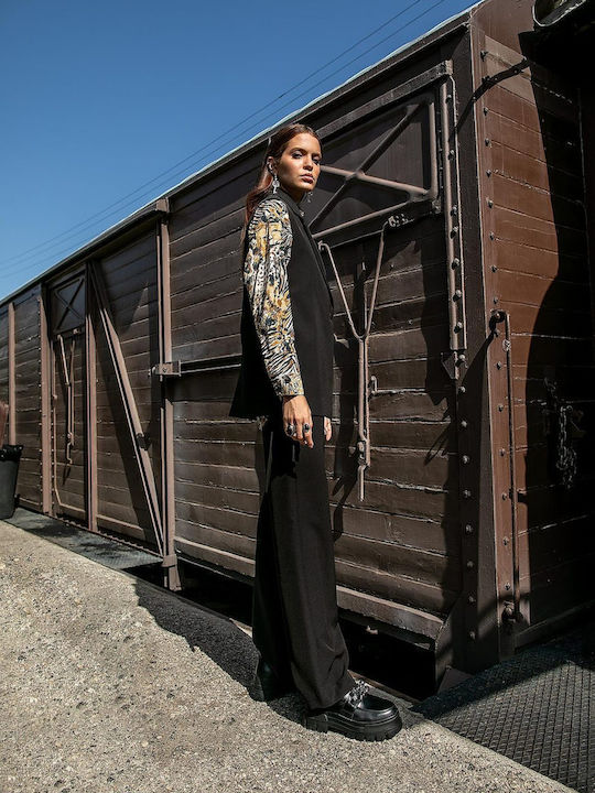 Damen Chino Hose Schwarz