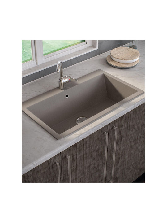 Sanitec Ultra Granite Drop-In Мивка от Синтетичен Гранит Ш70xД50см Bianco
