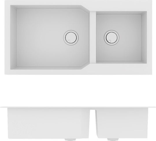 Sanitec Ultra Granite 803 Ένθετος Αριστερός από Συνθετικό Γρανίτη Μ98xΠ50cm