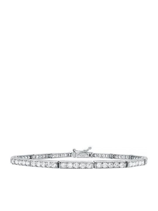 Kiriakos Gofas Set with Necklace , Earrings & Bracelet from White Gold 14K with Stones