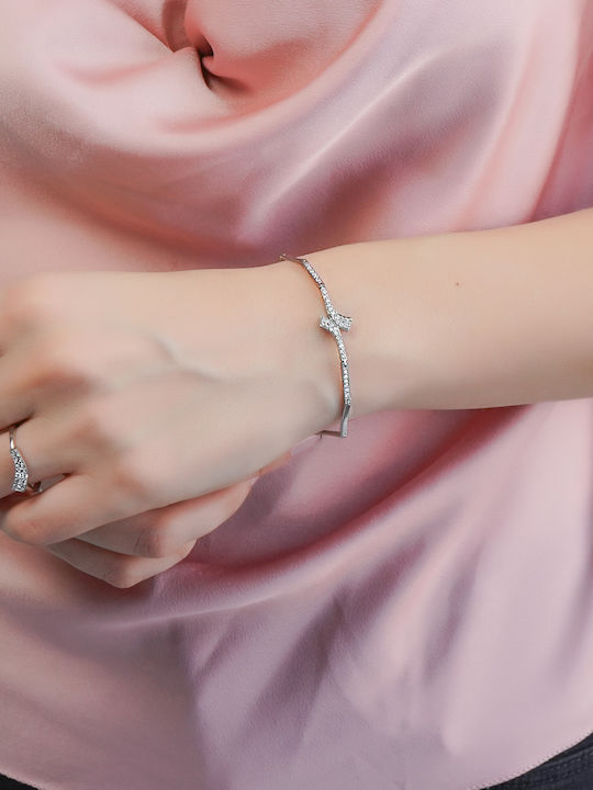 Kiriakos Gofas Set with Necklace , Earrings & Ring from White Gold 14K with Stones