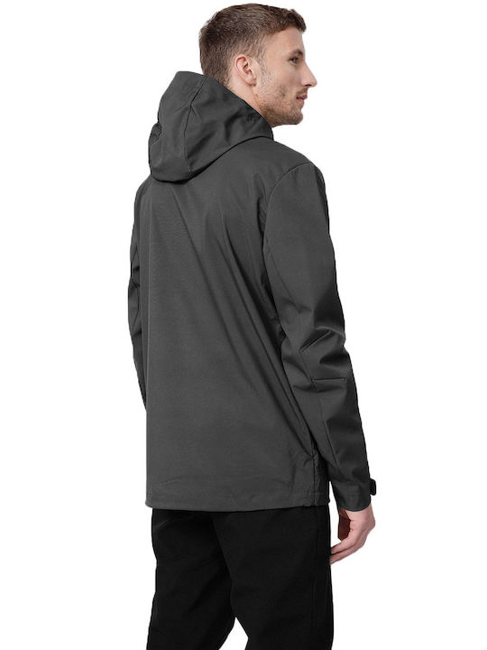 4F Men's Winter Softshell Jacket Waterproof and Windproof Gray