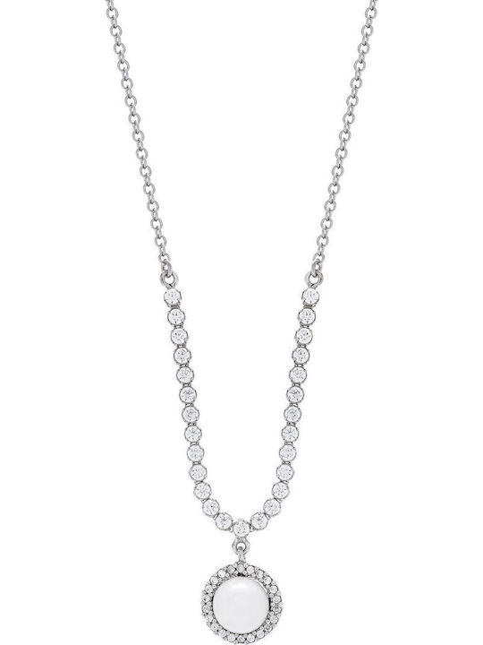 Kiriakos Gofas Set with Necklace , Earrings & Bracelet from White Gold 14K with Stones