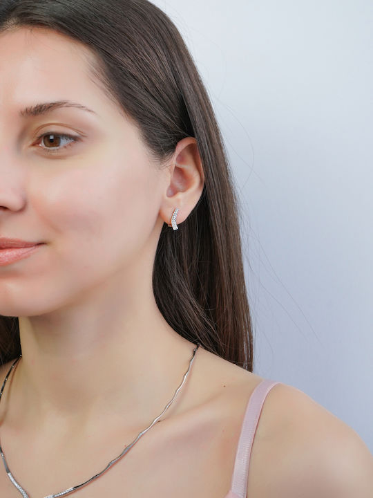 Kiriakos Gofas Set with Necklace , Earrings & Ring from White Gold 14K with Stones