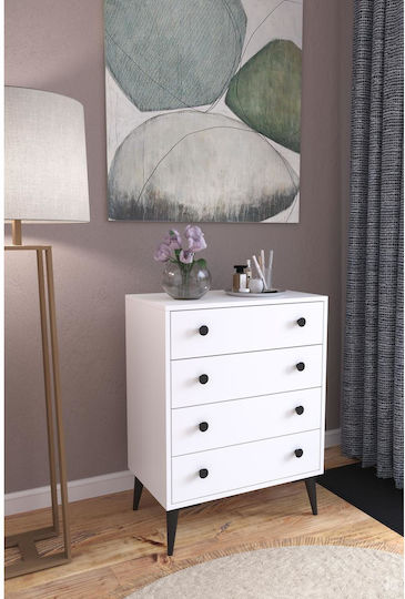 Comoda pentru Dormitor Amari cu 4 sertare Albă 72x43x96buc