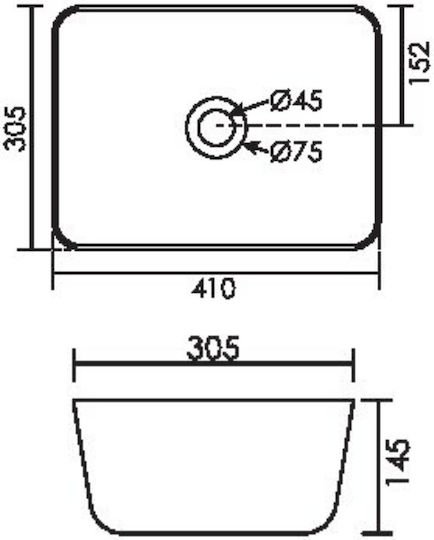 Soncera Cello Aufgesetztes Waschbecken Porzellan 41x30x14.5cm Weiß