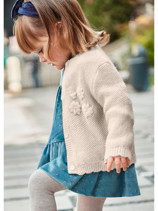 Mayoral Girls Knitted Cardigan with Zipper Ecru