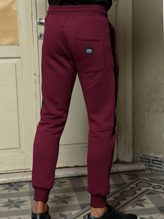 Tresor Men's Sweatpants with Rubber Burgundy