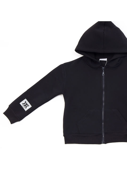 Trax Boys Hooded Sweatshirt with Zipper Black