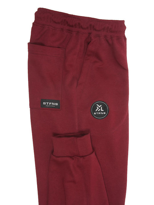 Stefansxxl Men's Sweatpants with Rubber Burgundy