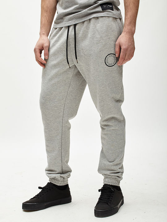 HoodLoom Men's Sweatpants with Rubber Gray