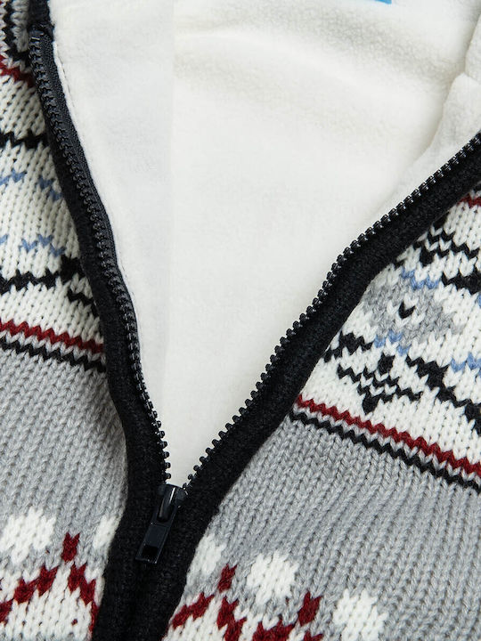 Kinderstrickjacke Gestrickt mit Kapuze Mehrfarbig