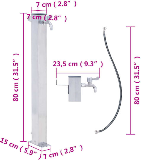 vidaXL Decorative Faucet Garden Stainless Steel 364498