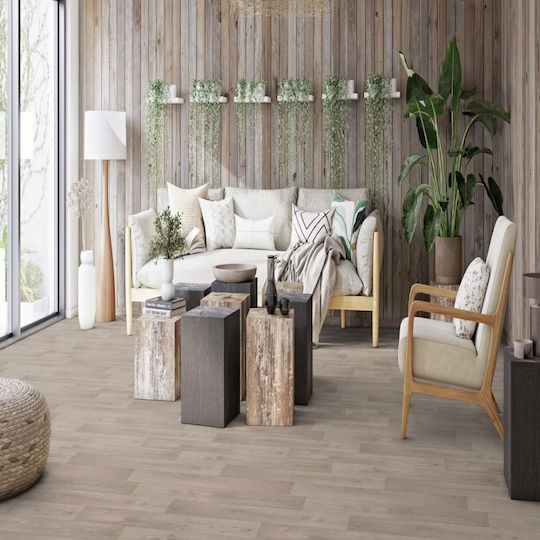 Tarkett Set Plastic Floor Vinyl Iconik with 1 Strips Gray