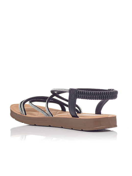 V-store Women's Flat Sandals in Black Color