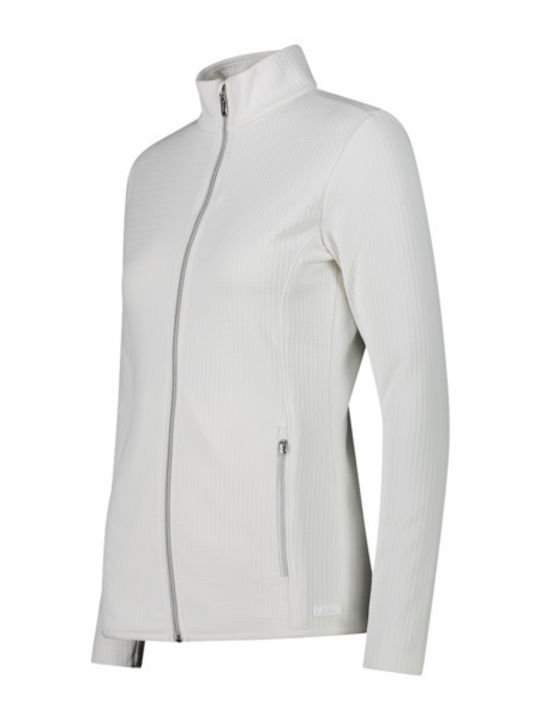 Jachetă Fleece pentru Femei cu Fermoar Albă