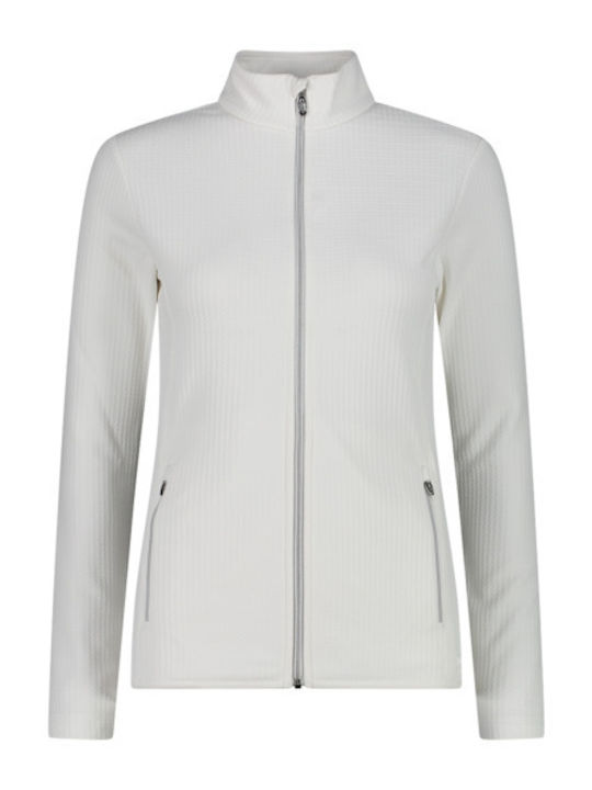 Jachetă Fleece pentru Femei cu Fermoar Albă