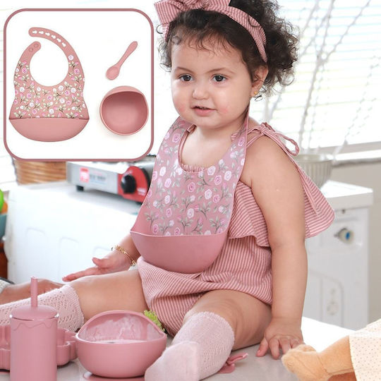 Queen Mother Silicone Feeding Set With Anti-Slip Beige Base 5 Pieces For 6+ Months