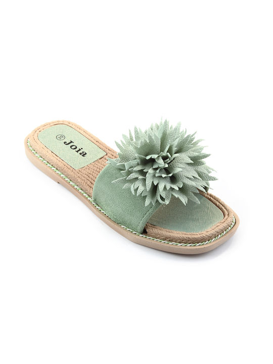 Fshoes Women's Flat Sandals in Green Color