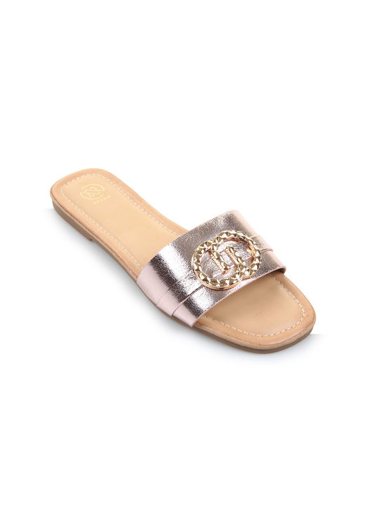 Fshoes Women's Flat Sandals in Gold Color