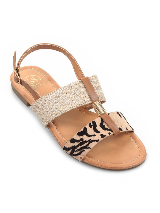 Fshoes Women's Flat Sandals in Gold Color