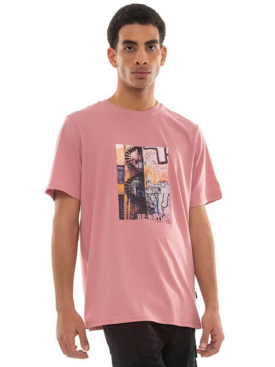 Be:Nation Herren T-Shirt Kurzarm Rosa