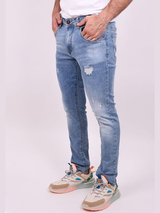 Bruno Leoni Herren Jeanshose in Gerader Linie Blau