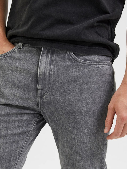 Ανδρικό Παντελόνι Τζιν με Slim Tapered Εφαρμογή Γκρι