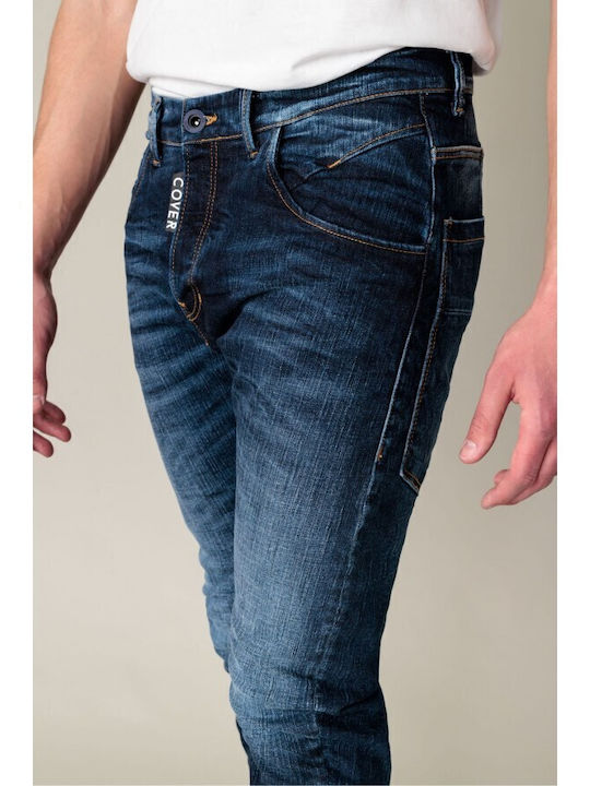Herren Jeanshose Elastisch mit Loose Passform Marineblau