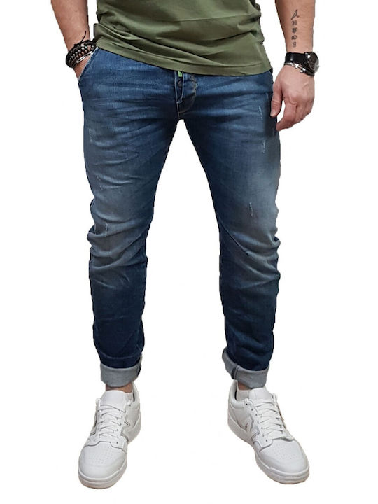 Cover Jeans Pantaloni de Bărbați din Jean în Croială Largă Albastru