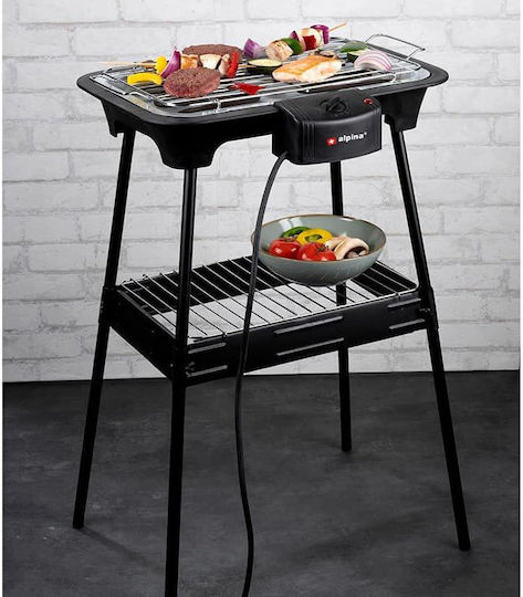 Alpina Appliances With Legs Electric Grill Grill 2000W with Adjustable Thermostat 40cmx26cmcm