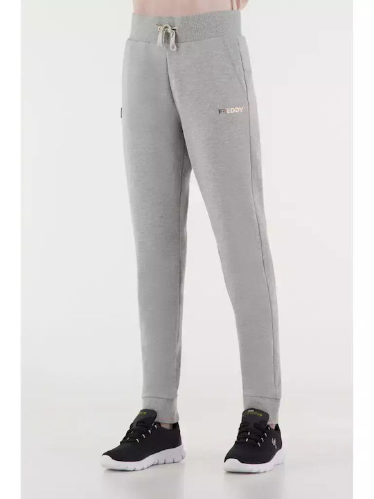 Παντελόνι Φόρμας με Λάστιχο Fleece Γκρι