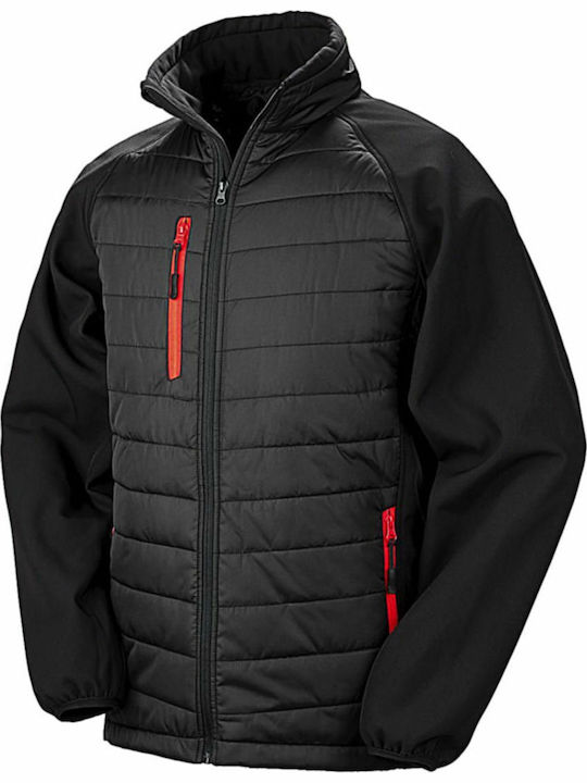Winter Jacke Softshell Wasserdicht und Winddicht Schwarz