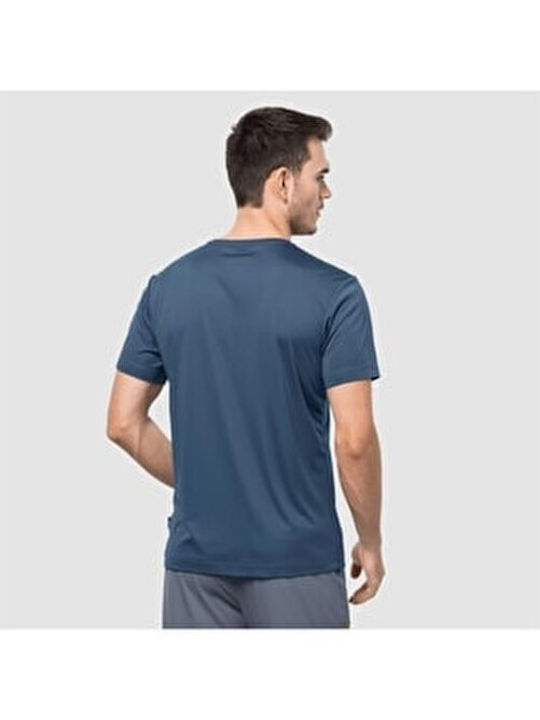 Jack Wolfskin T-shirt Bărbătesc cu Mânecă Scurtă Albastru marin