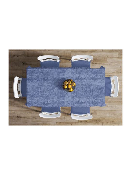 Dimcol Panama Shadow Cotton & Polyester Stain Resistant Tablecloth Dark Blue 140x180cm