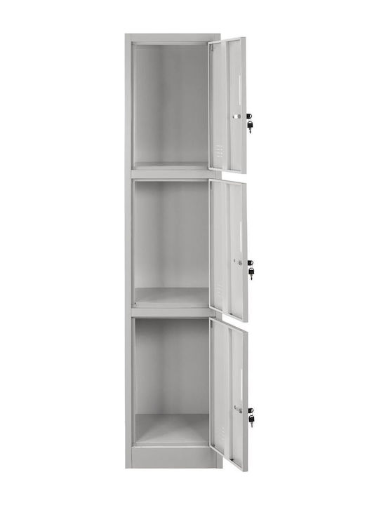 Metallic Locker with 3 Shelves 38x45x185cm