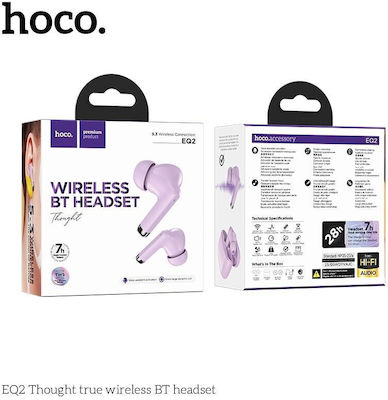 Hoco EQ2 In-ear Bluetooth Handsfree Căști cu Carcasă de Încărcare Violet