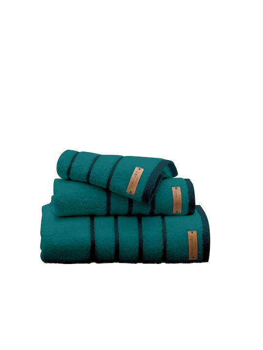 Makis Tselios Home 2pc Bath Towel Set Prive 28520 Petrol Weight 600gr/m²