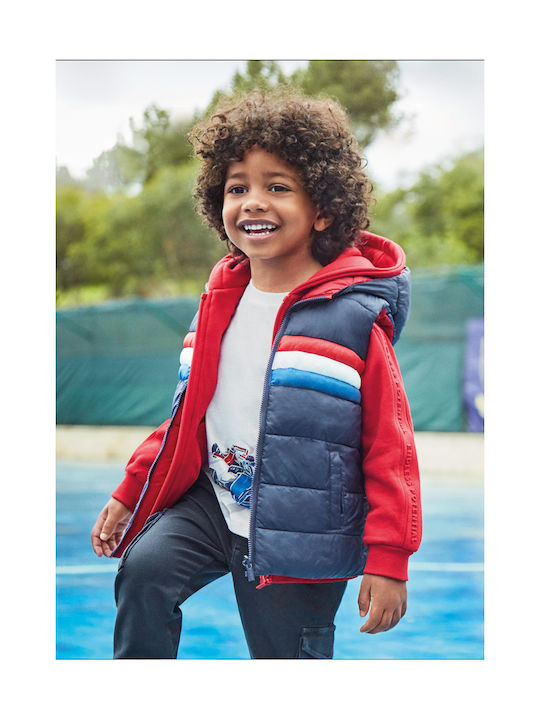 Mayoral Boys Quilted Coat Blue Double Sided Sleeveless with Lining & Ηood