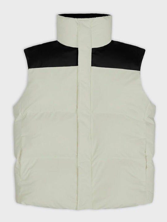 Ärmellos Jacke Puffer Wasserdicht Beige