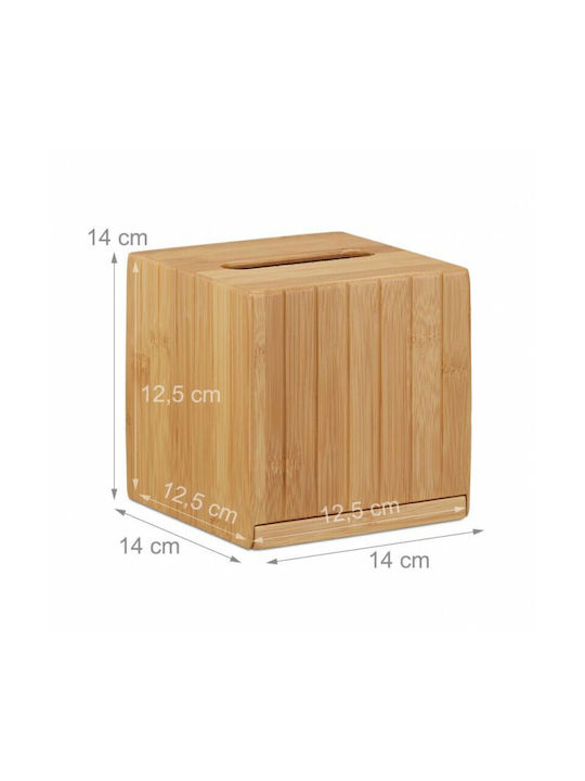 Relaxdays Suport pentru șervețele Lemn Maro 14x14x14cm 10022175